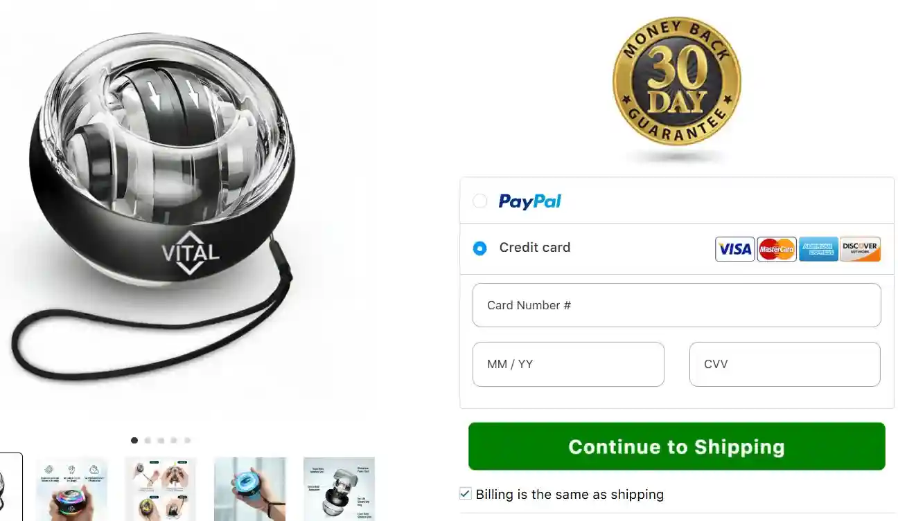 Vital Wrist Ball Order Page